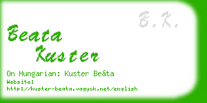 beata kuster business card